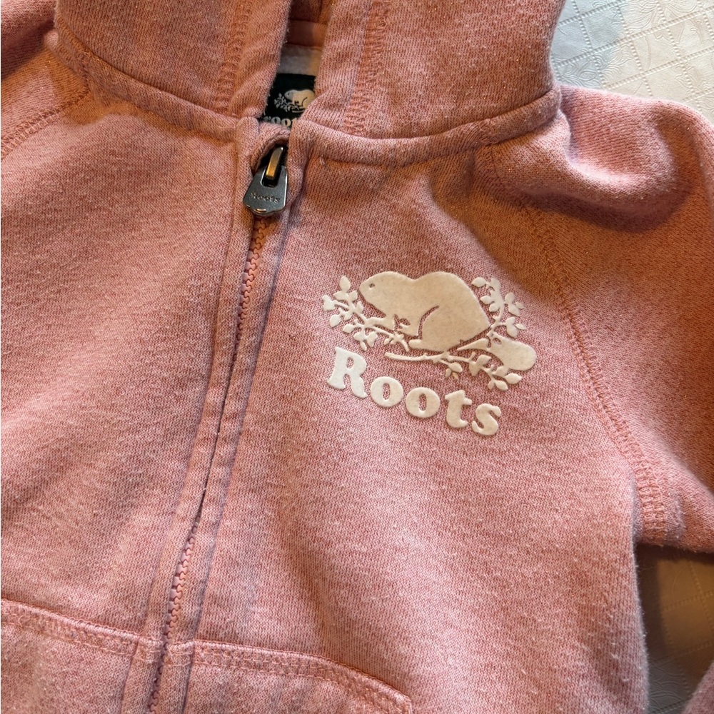 Roots Kids Pink Zip-Up Hoodie
